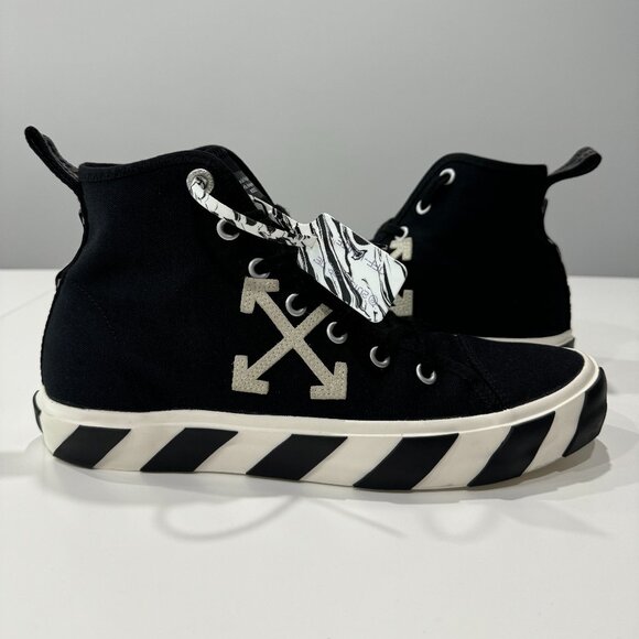 Off-White High-Top Vulcanised Sneakers, Size 44/ US 11 - Picture 3 of 17